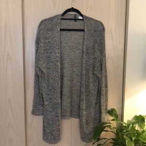 Grey long cardigan sweater